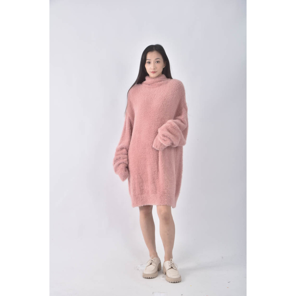 (XL) gentlewoman毛絨粉色洋裝二手衣