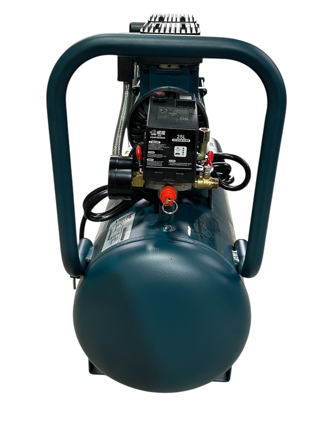 WIN五金 台灣品牌 威風牌 無油 無碳刷 <WA-3525B鋁桶25L>鋁桶式空壓機 110V 全銅馬達 無油空壓機 快速打氣機 打氣機 快速空壓機, , large