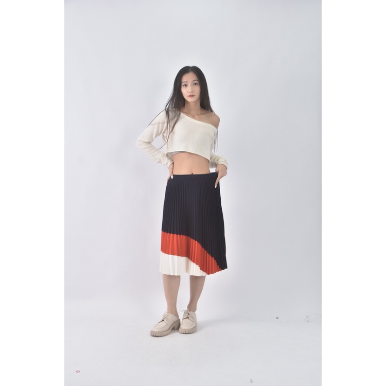 (XL) nautica百褶藍色長裙二手衣