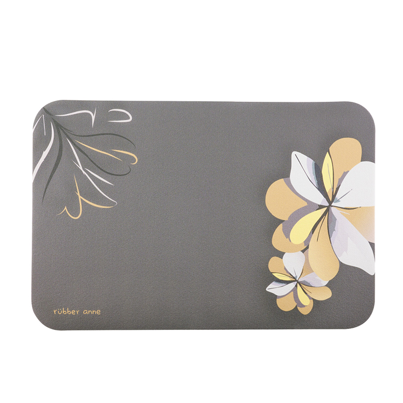 【Monster】 Soft Diatomaceous Earth Absorbent Mat – Essence of Wind Series (60x40cm) – Misty Gray, , large