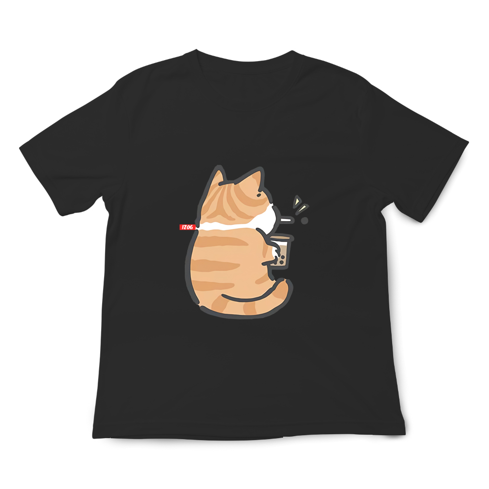 JZ TEE Husky & Cat - Boba Attack Graphic Tee, , large