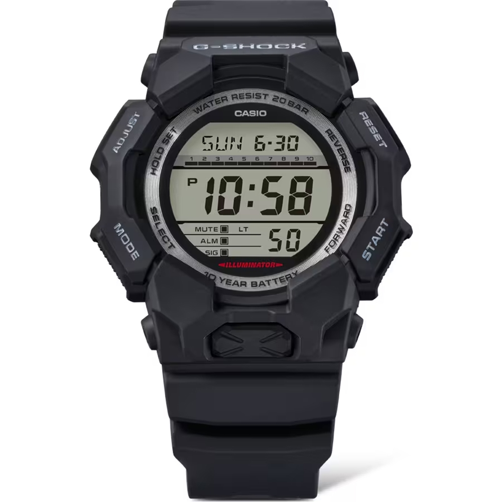 CASIO 卡西歐 G-SHOCK 10年電力 大螢幕電子錶 學生錶 GD-010-1, , large