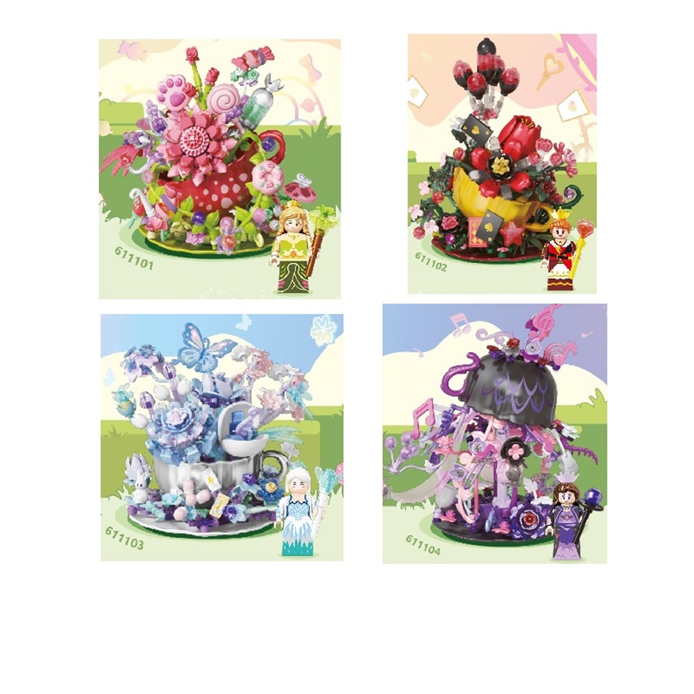 [積木共和國] 【森寶】611101-04 積木花坊 一套四款販售(益智拼裝積木), , large