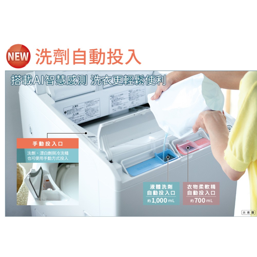 HITACHI 日立 AI 洗劑自動投入直立洗脫烘洗衣機 琉璃白 BWDX120EJ, , large