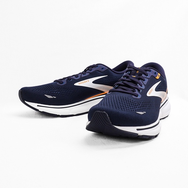 Brooks Ghost 15 男 慢跑鞋 運動 路跑 寬楦 透氣 柔軟 緩震 深藍 橘 [1103932E439], , large