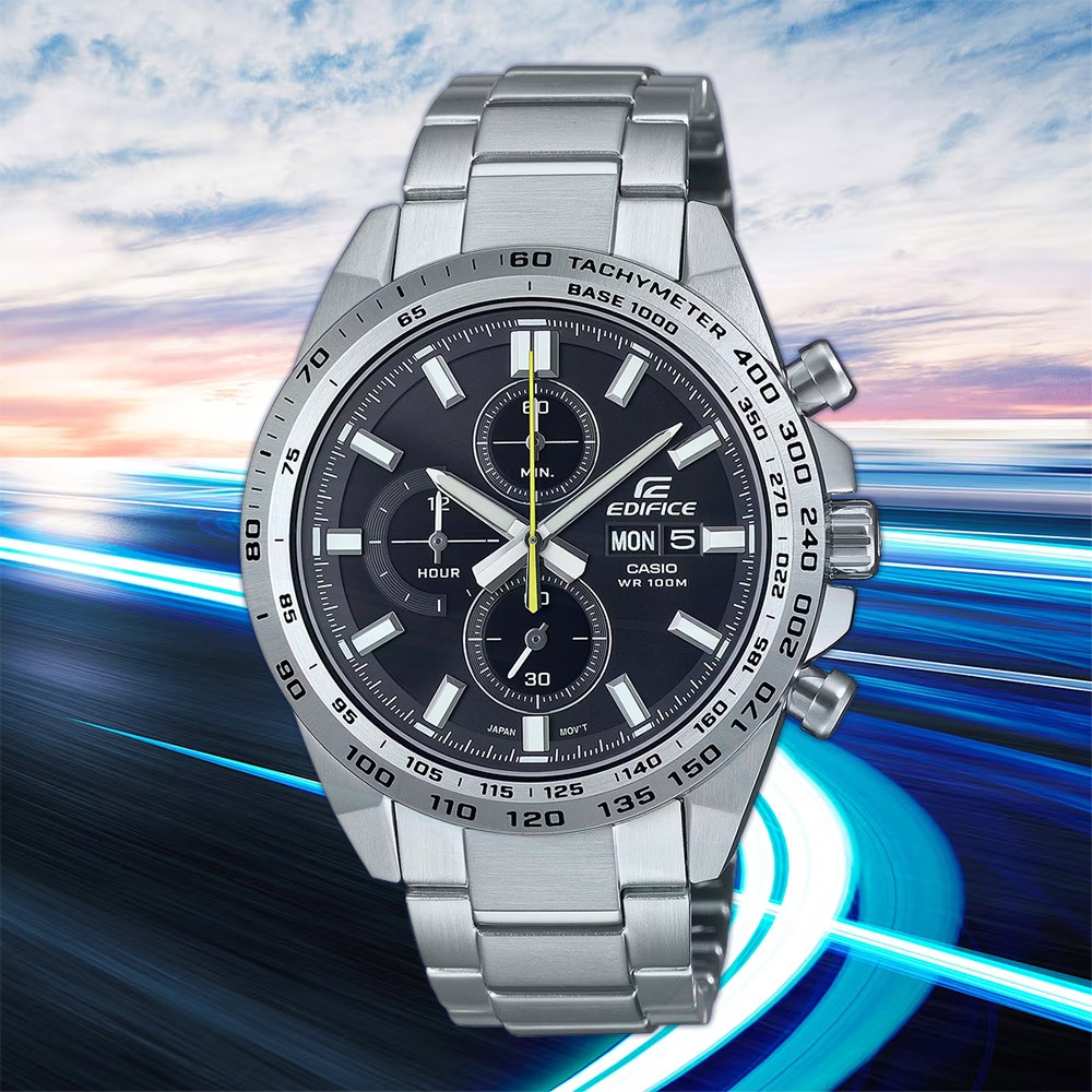CASIO 卡西歐 EDIFICE 經典運動三眼計時手錶 EFR-574D-1A, , large