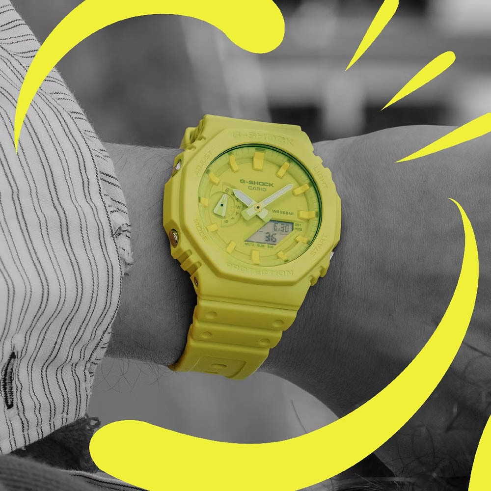 CASIO 卡西歐 G-SHOCK 單色美學 八角 雙顯手錶 GA-2100-9A9, , large