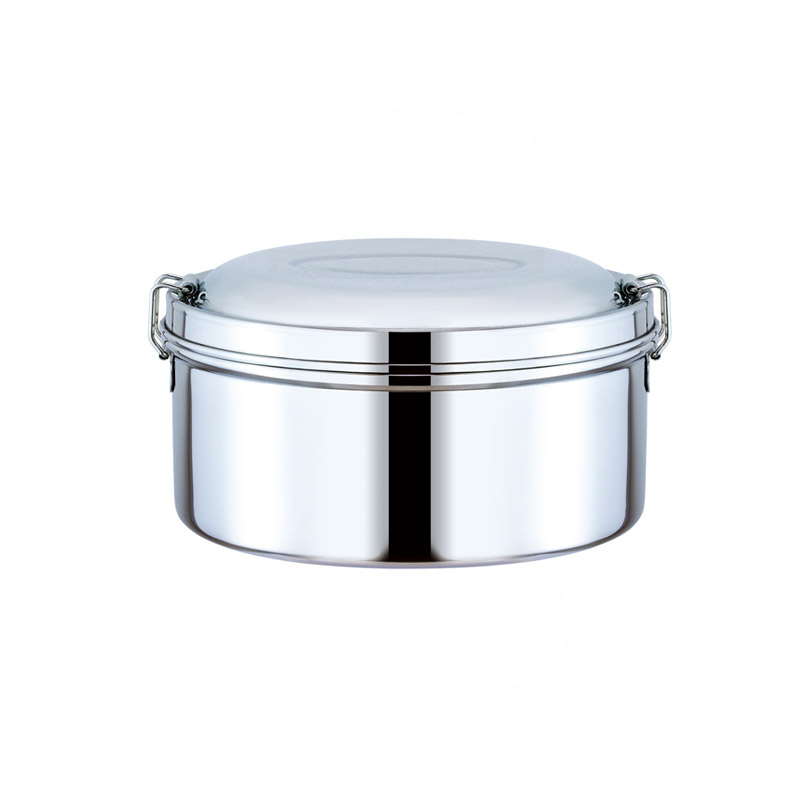 PEARL HORSE 304# Round Double-Layer Lunch Box – 14cm – JA-S-102-014-A, , large