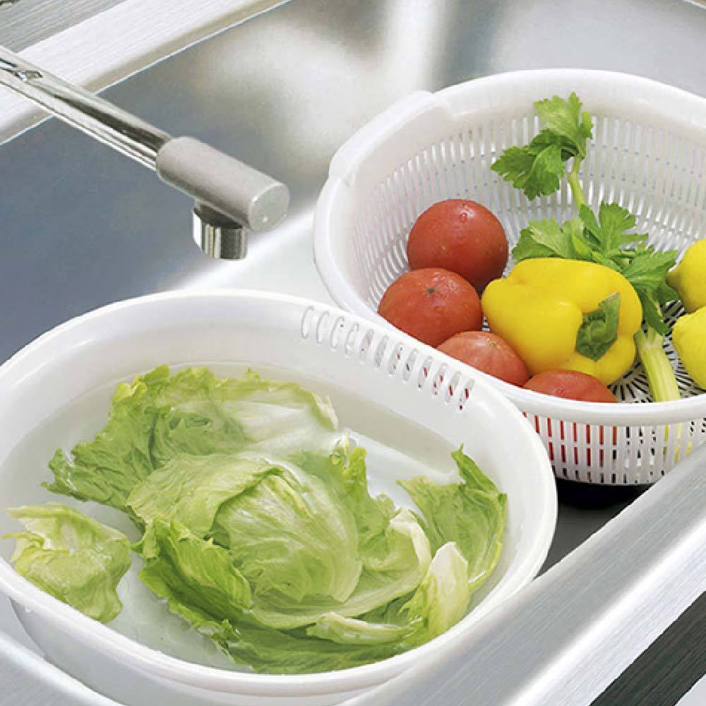 雙層瀝水籃 瀝水籃 洗菜籃 Sanada 日本製 水果籃 洗菜瀝水籃 D5550 D5524 雙層洗菜藍 Ho覓好物, , large