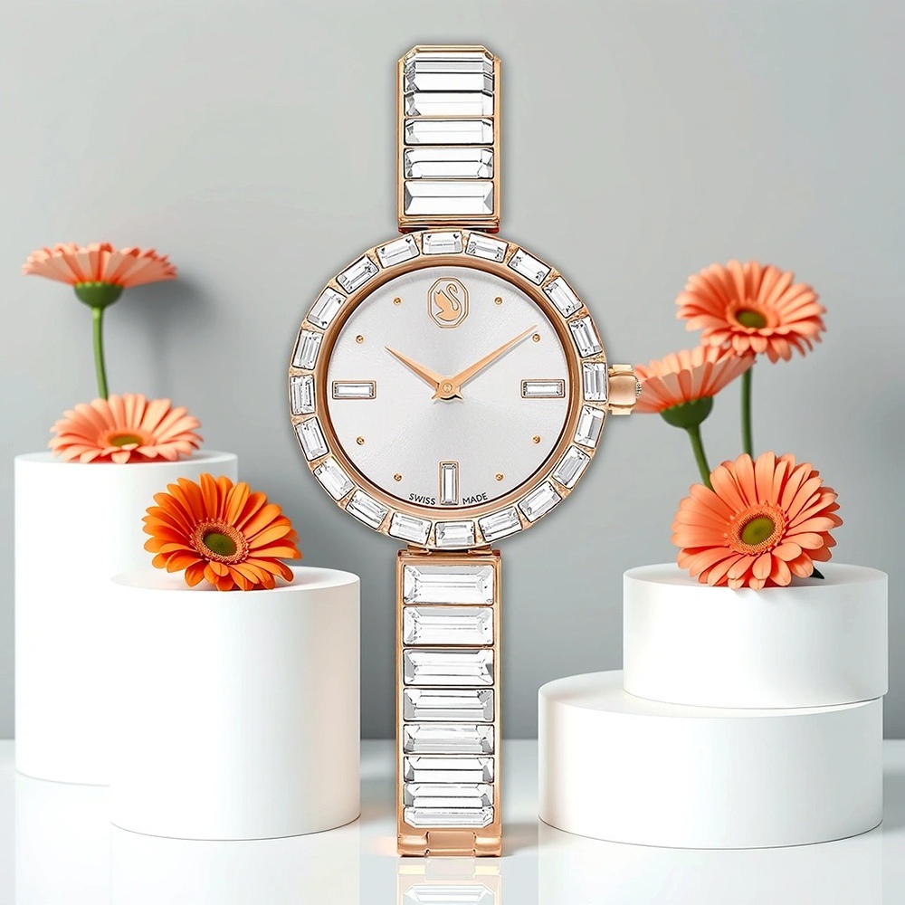 SWAROVSKI 施華洛世奇 Matrix Bangle 方形切割水晶手鐲式手錶 女錶-25mm 送禮 5677484, , large