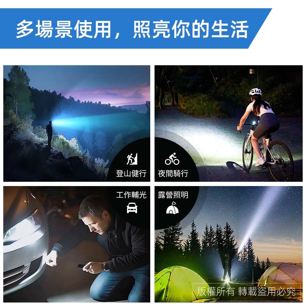 Utility PR-A112 Utility USB Rechargeable LED Flashlight with Charging Cable Two Light Source Modes Lightweight Portable Lighting, , large