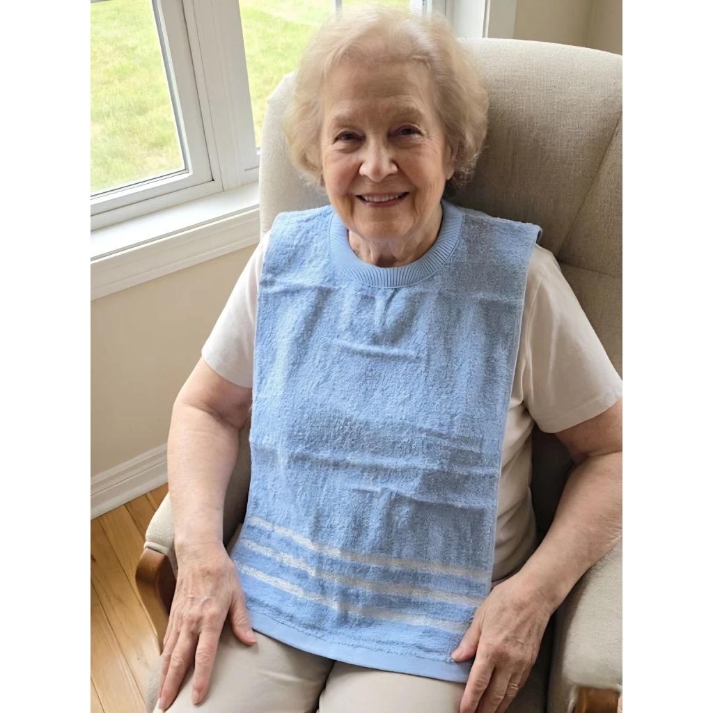 [凱美棉業] 8入組優惠價❗  隨機出色 MIT台灣製 28兩厚實 純棉透氣成人圍兜/口水巾 精緻帶緞素色款, , large