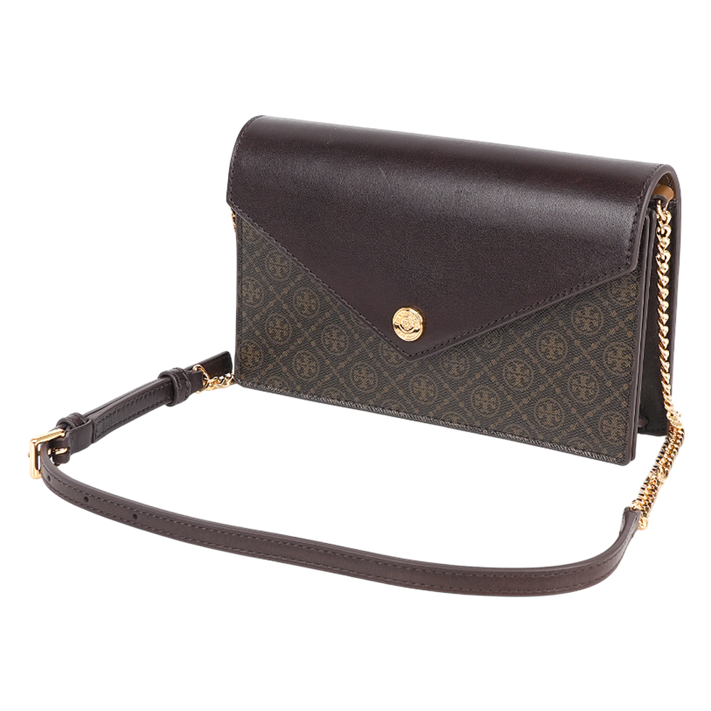 TORY BURCH T Monogram 標誌帆布信封式斜背包/WOC(深棕色), , large