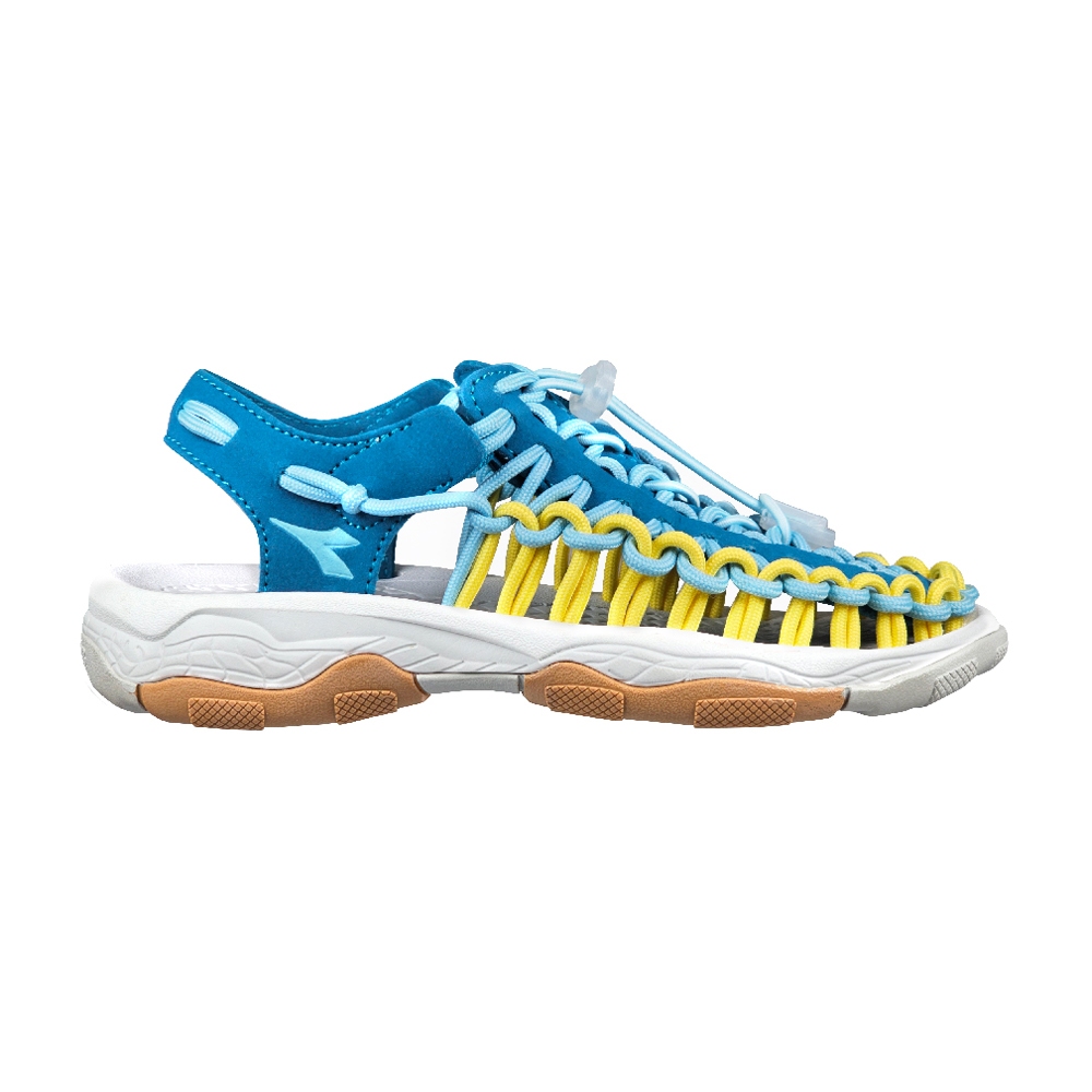 DIADORA迪亞多那 兒童休閒編織涼鞋 童鞋 時尚 束扣 彈性 輕量 緩衝 吸震 耐磨 藍白紅 藍黃 白粉藍 藍粉, , large