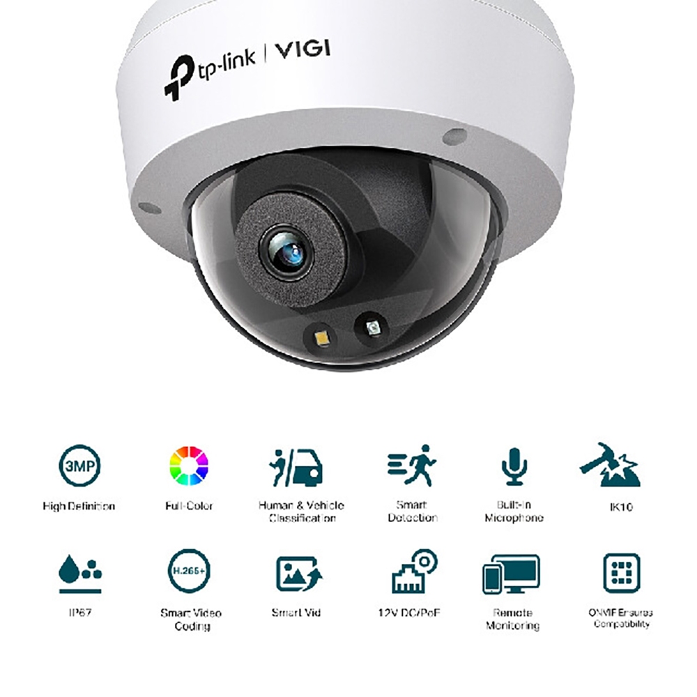 TP-LINK 昌運監視器組合 VIGI NVR1004H-4P 4路主機+VIGI C230 3MP全彩網路攝影機*2, , large