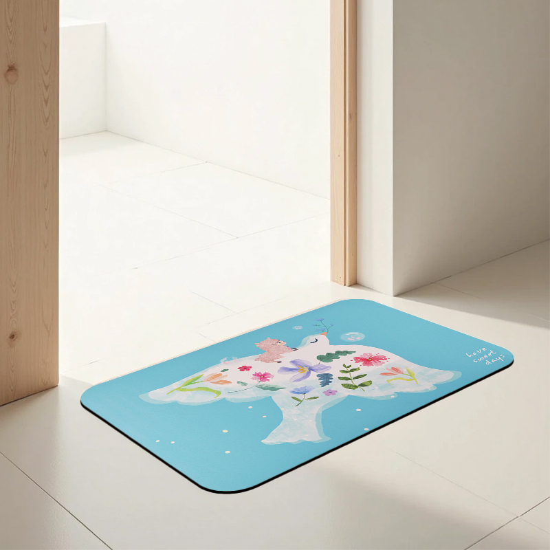 【怪獸】新銳設計師 10秒頂吸 軟式珪藻土吸水地墊 Sindy馨(60x40cm) -翱翔甜, , large