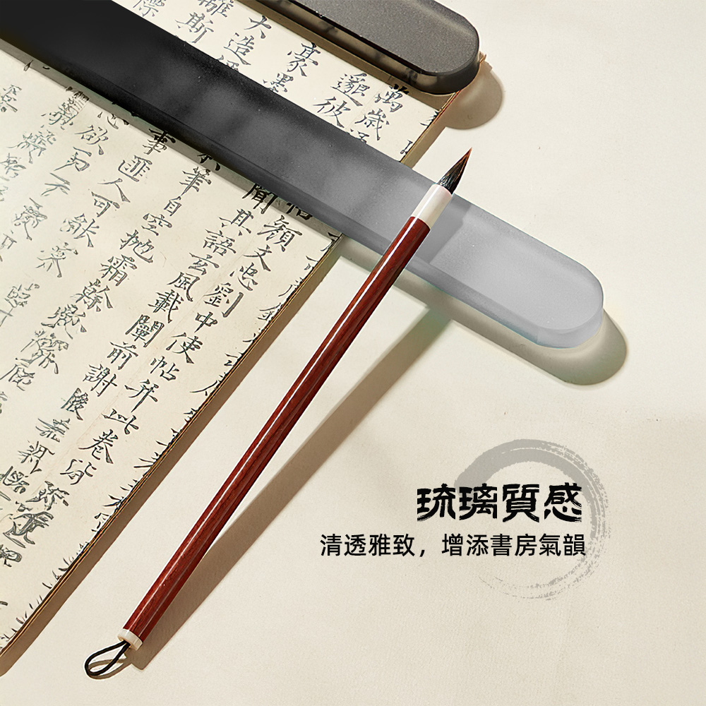【上手家居】琉璃紙鎮 霧隱墨色(辦公文具/文鎮/壓紙器/鎮尺/布鎮), , large
