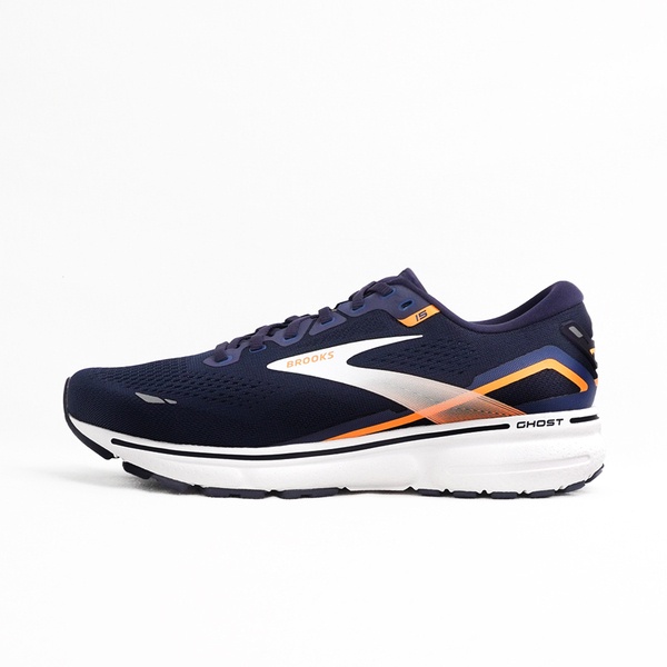 Brooks Ghost 15 男 慢跑鞋 運動 路跑 寬楦 透氣 柔軟 緩震 深藍 橘 [1103932E439]