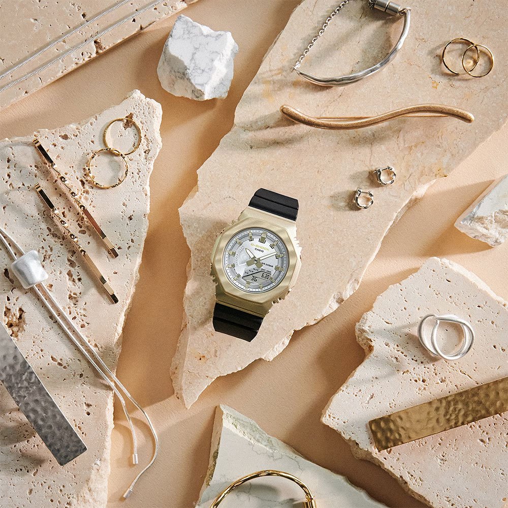 CASIO 卡西歐 G-SHOCK 八角 香檳金系列雙顯手錶 GM-S2100BC-1A, , large
