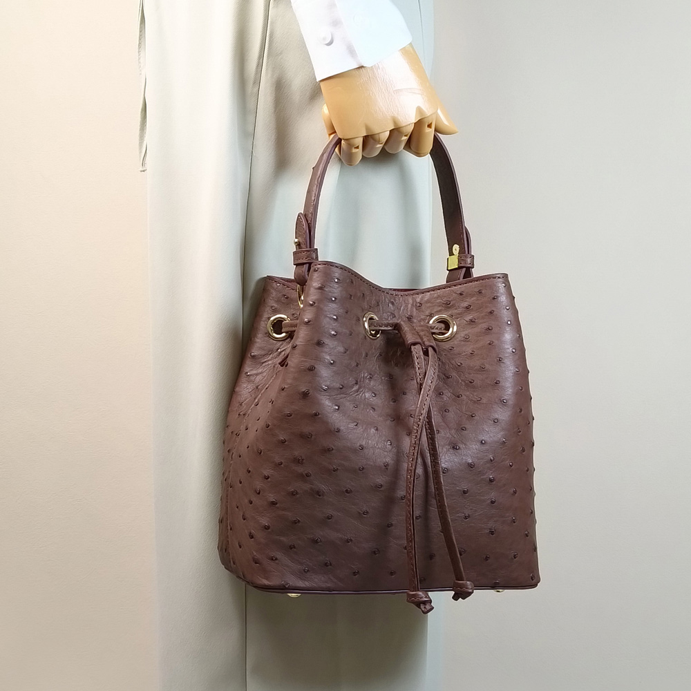 【M2nd】 Ostrich Bucket Bag, , large