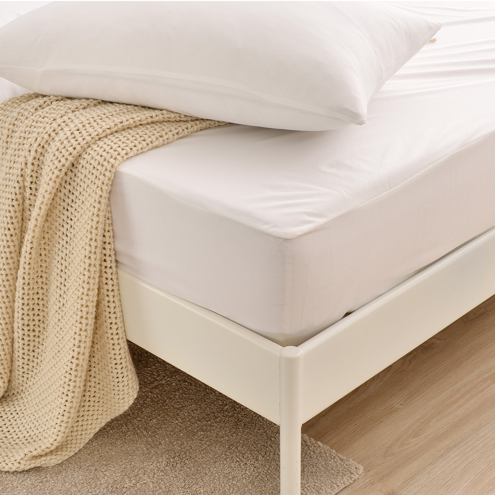 【FOCA】Kongyun White | Professional nursing grade 100% ultra waterproof mattress protector - Double extra large, , large