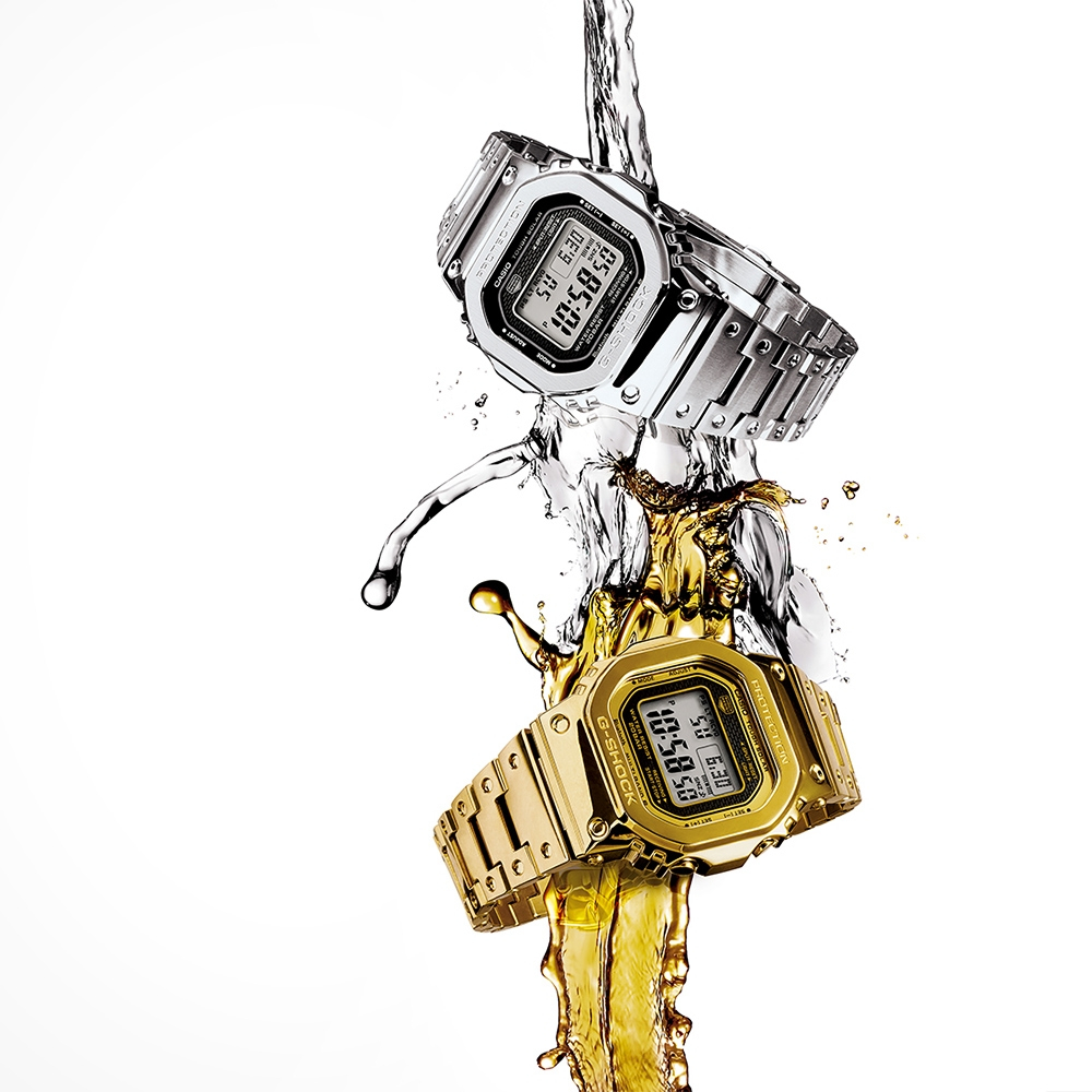 CASIO 卡西歐 G-SHOCK 全金屬太陽能電波手錶-銀 GMW-B5000D-1, , large