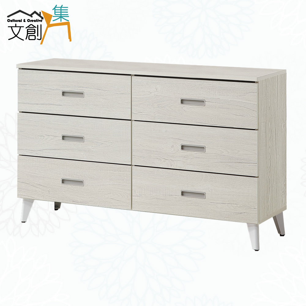 【文創集】蘿柏4尺六抽斗櫃(客約商品)淺橡木紋色系, , large