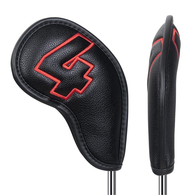 Craftsman 高爾夫鐵桿套 1套10件 紅/黑 雙面磁性閉合 桿套 高爾夫球桿套, , large