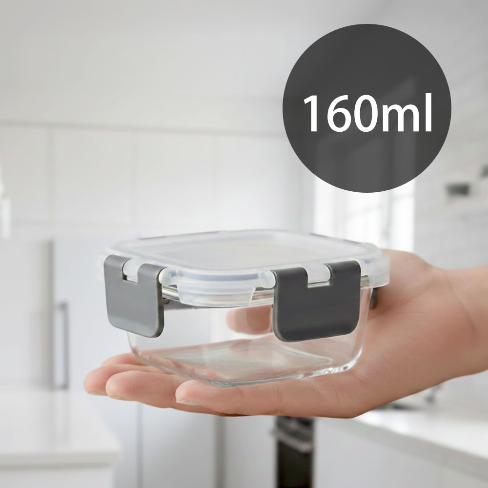 高硼矽玻璃保鮮盒 【160ml-400ml】 耐熱玻璃保鮮盒 微波爐可用 密封防漏便當盒 分裝收納 健身餐盒 備餐神器 玻璃保鮮盒 冰箱收納 租屋族 露營必備, , large
