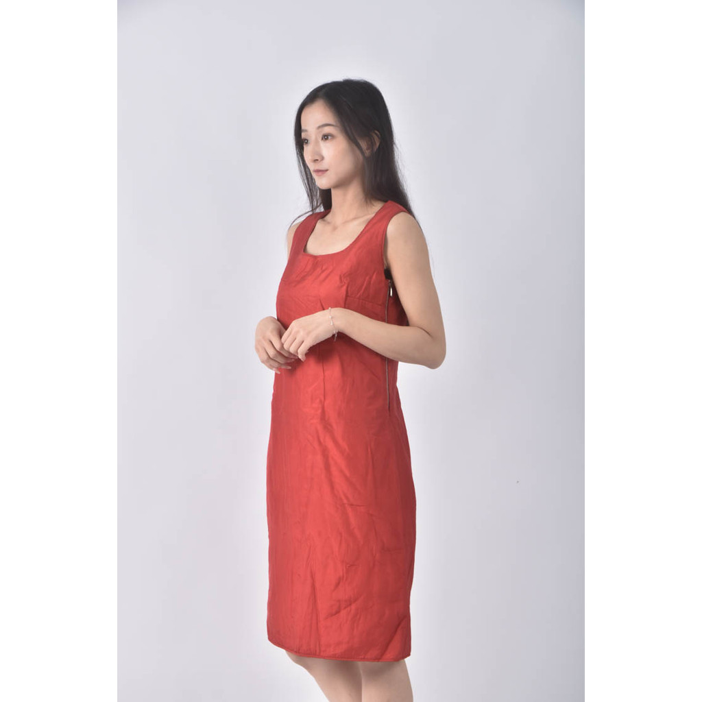 (S) liviana conti無袖紅色洋裝二手衣, , large