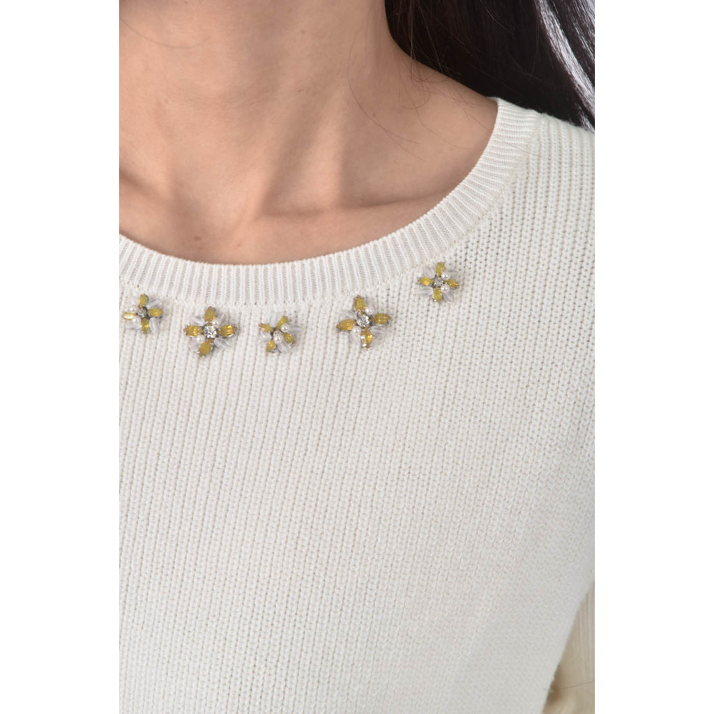 (S) apuweiser-riche棉質珠珠黃色長袖上衣二手衣, , large