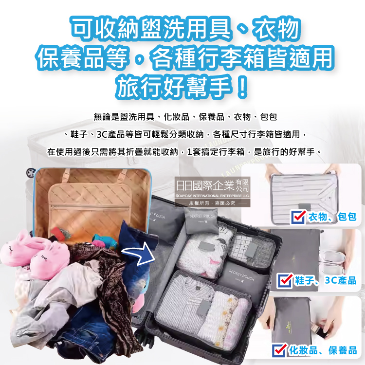 Travel Season Travel Bag color 6pcs Light Blue, , large