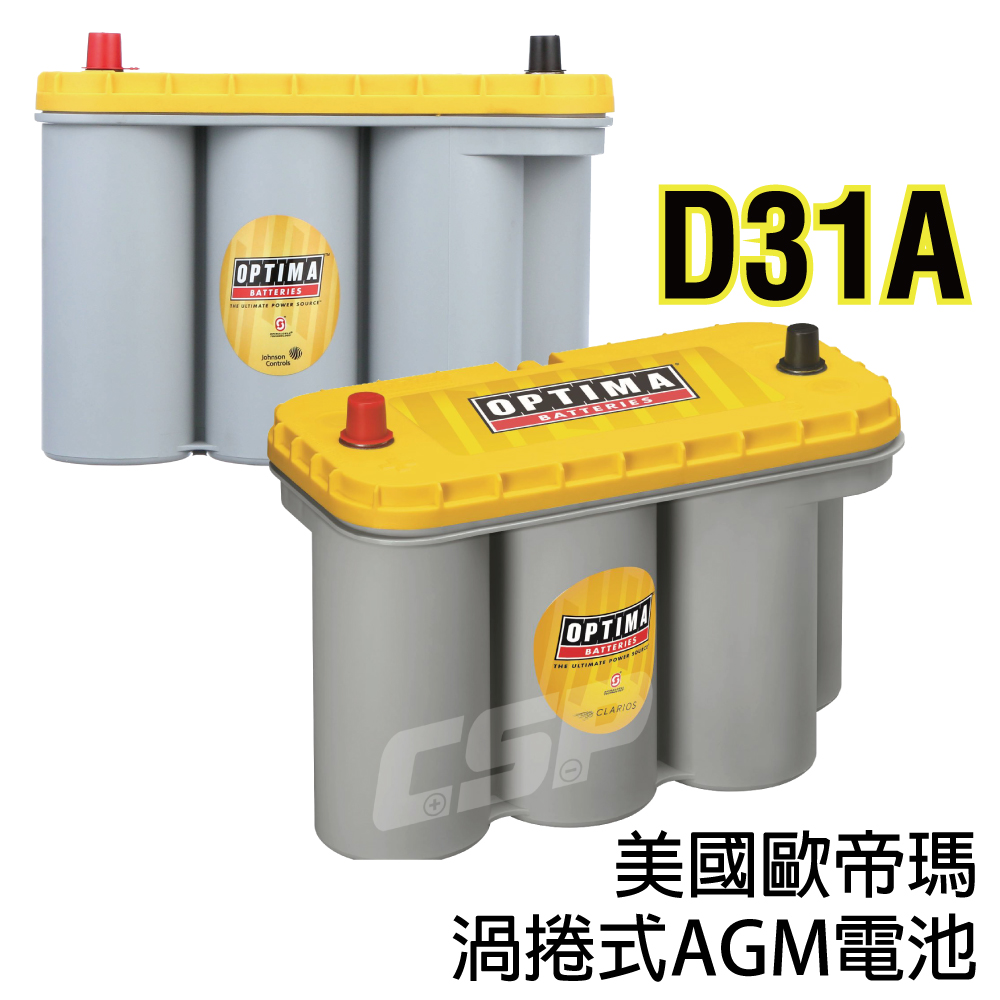 【OPTIMA】Optima D31A yellow 12V75AH car battery car battery off-road vehicle battery 975CCA AGM battery Mercedes-Benz BMW Lamborghini, , large