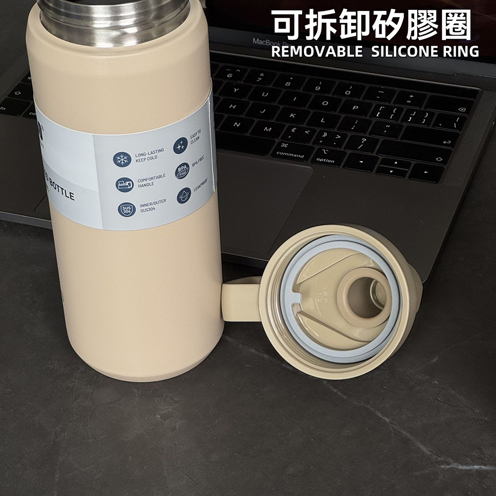 【H&R安室家】TYESO泰碩 提把304不鏽鋼保溫瓶750ml(H74), , large