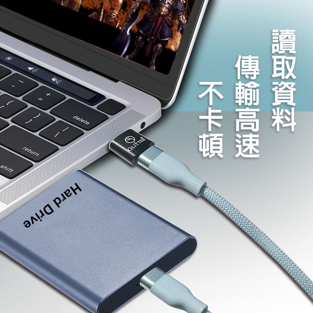 GliTTER GT-2589 TYPE-C轉USB轉接頭 高速傳輸 穩定快充, , large