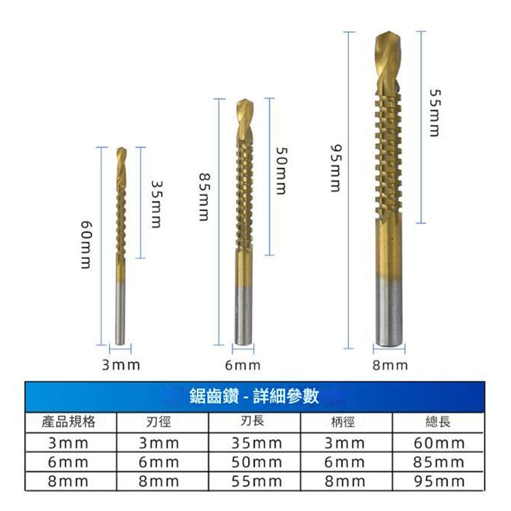 鍍鈦階梯鑽頭6件組, , large