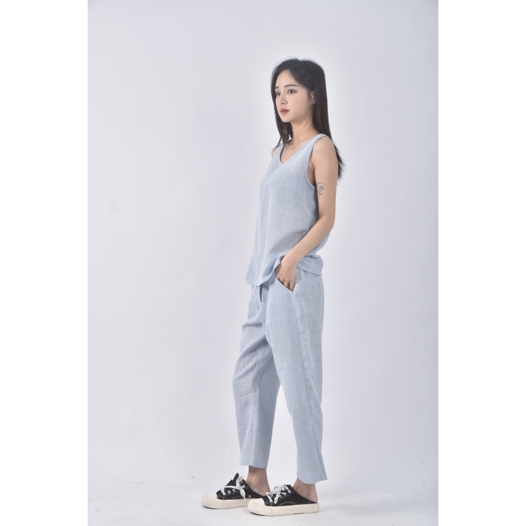 (S) meier q棉質純棉藍色套裝二手衣, , large