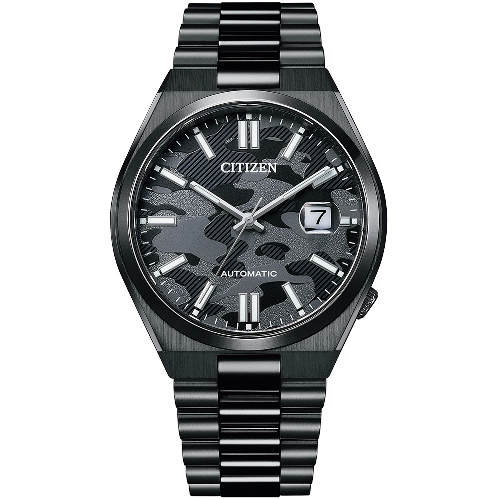 CITIZEN 星辰 聖誕節推薦款 迷彩紳男機械錶-黑 NJ0155-87E, , large