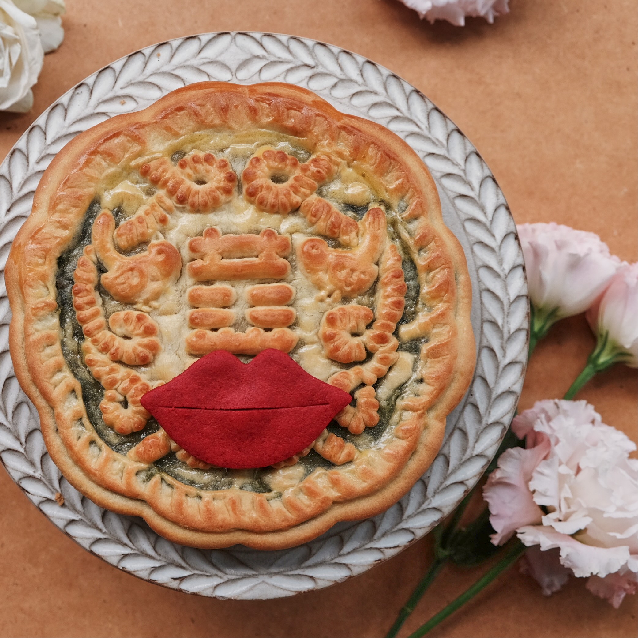 母親節風格限定｜美人絳唇紅-綠茶紅豆大餅禮盒, , large