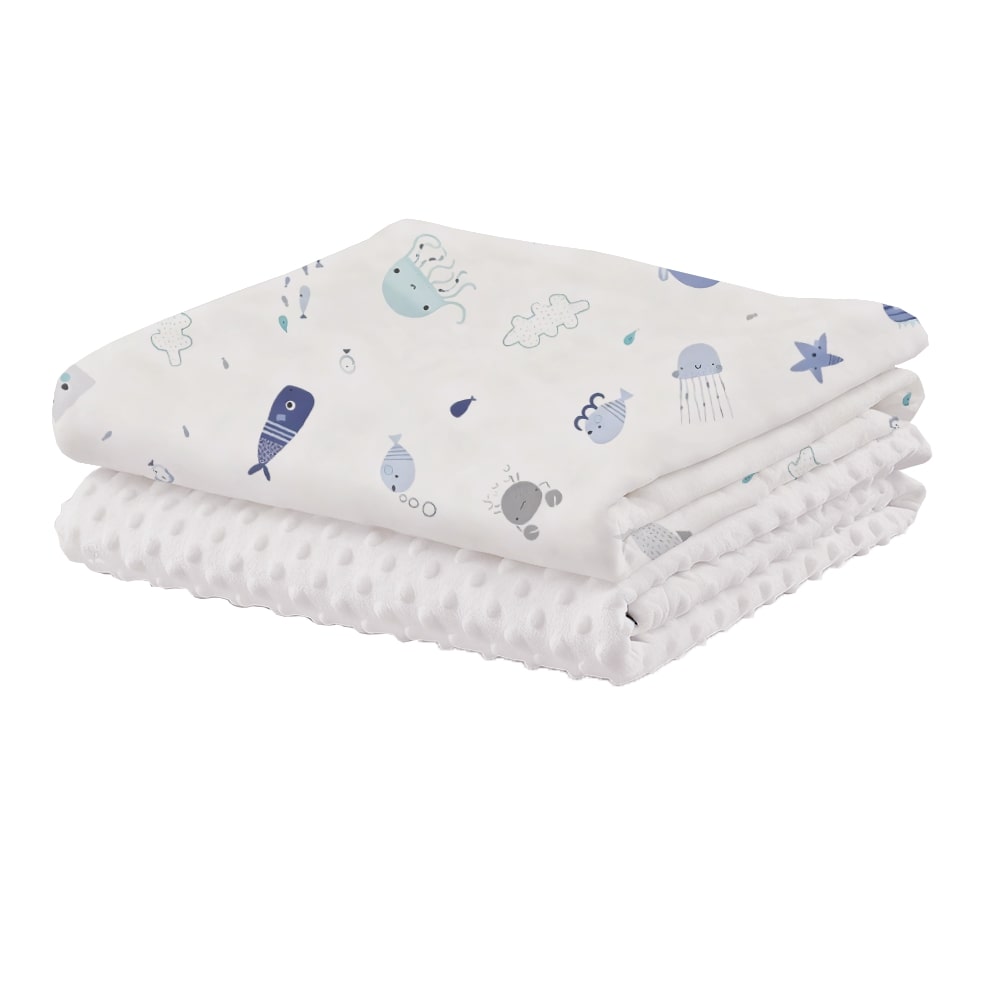 HABABY雙面魔豆毯海洋世界款130x100cm, , large