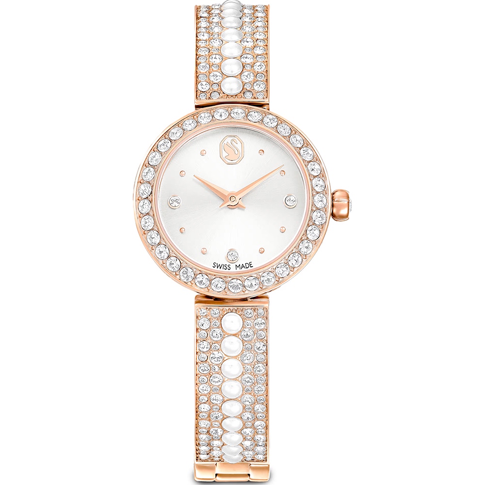 SWAROVSKI 施華洛世奇 Matrix Pearl 水晶珍珠手鐲式手錶 女錶-29mm(5705406), , large