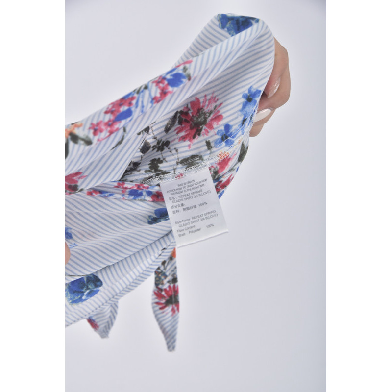 (S) only質感條紋藍色短袖上衣二手衣, , large