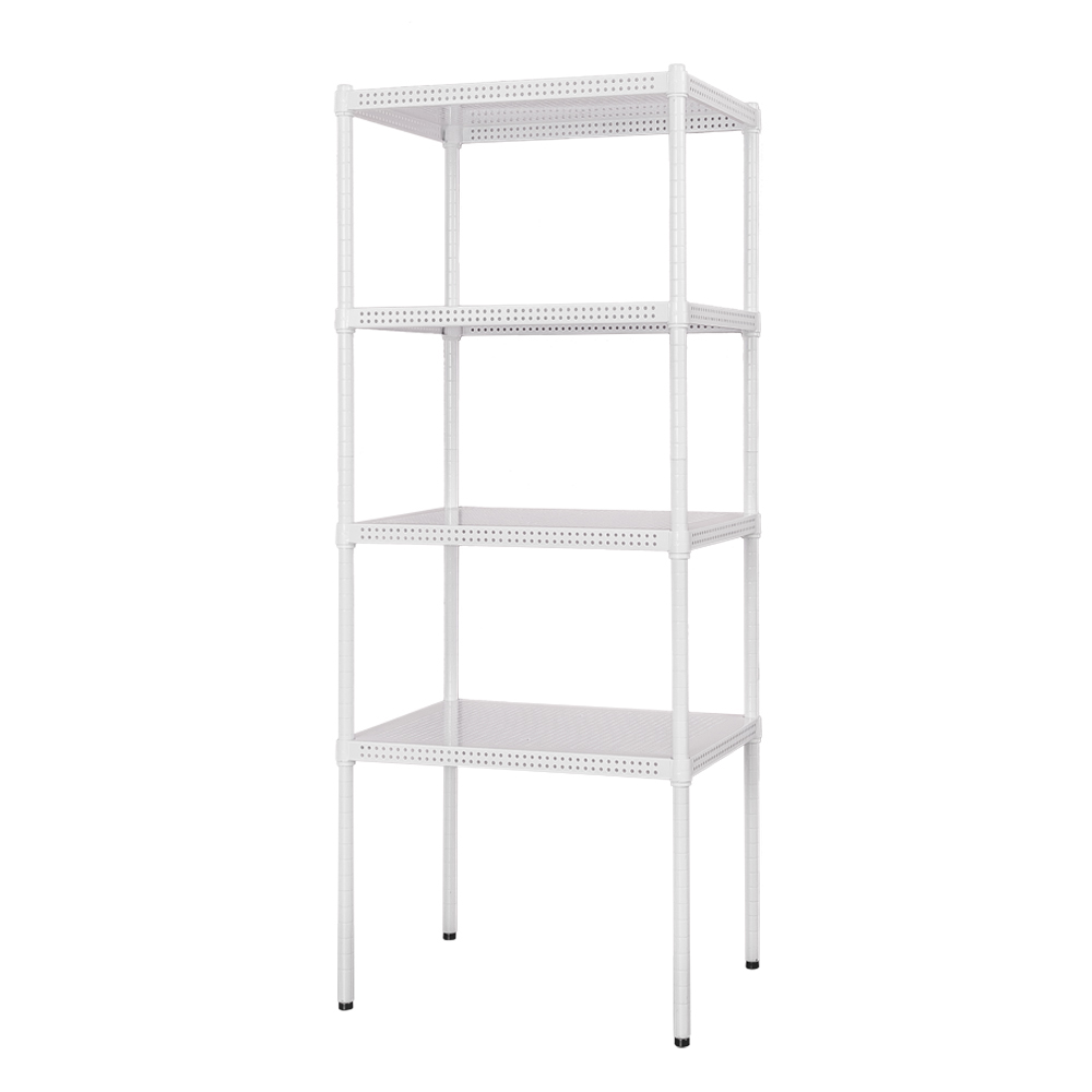 【Y HOUSE】60x45x150cm perforated plate four-layer shelf perforated plate shelf iron rack - paint white, , large