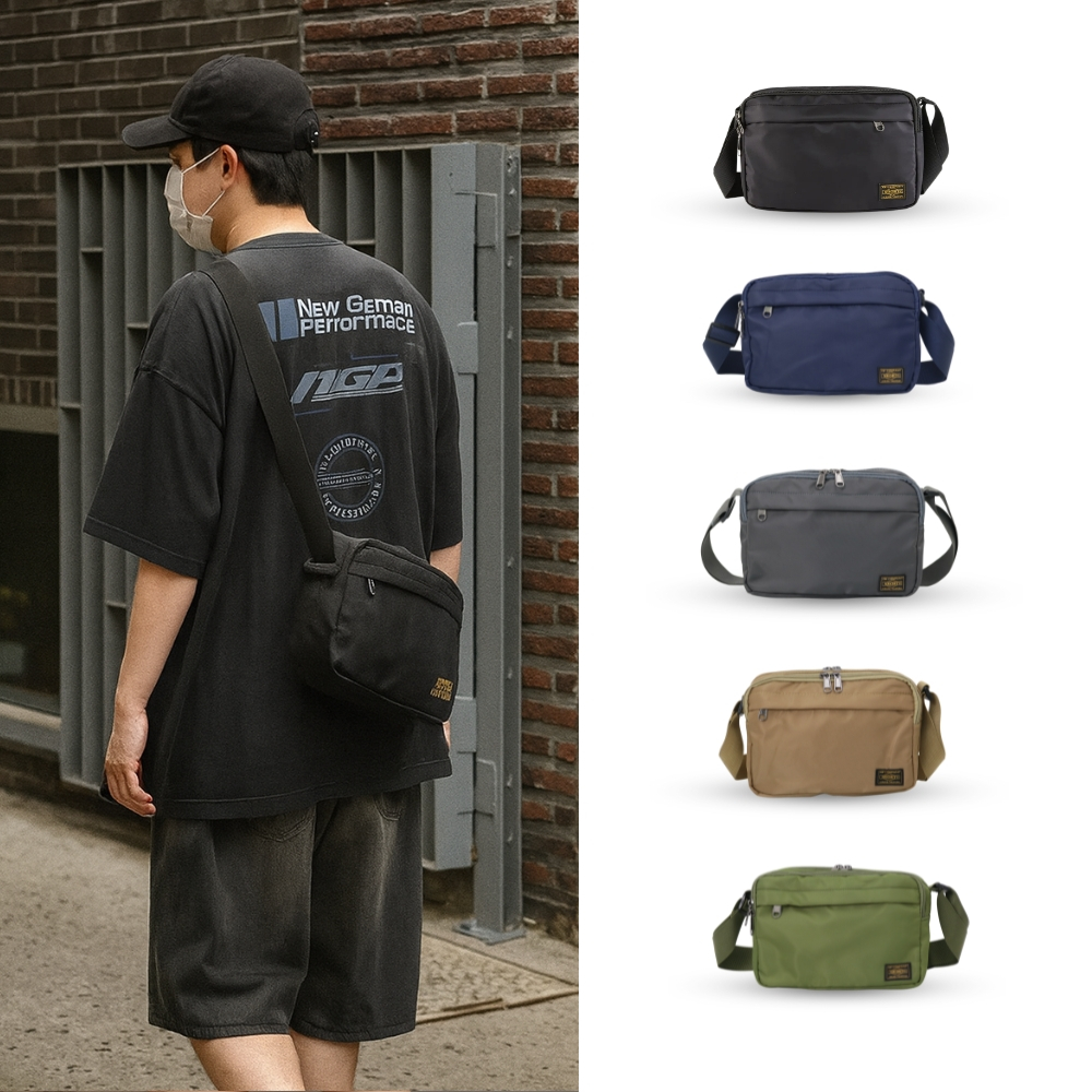 【YUN Select】EBIZU 輕量潮流側背包-卡其 側背包 斜肩包 斜背包 日系 新宿街頭 男裝搭配, , large