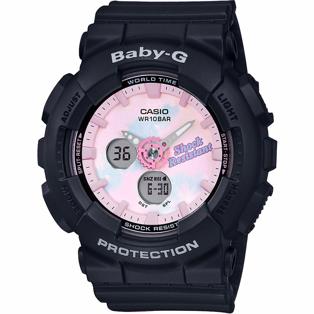 CASIO 卡西歐 Baby-G 大人氣俏皮渲染手錶-黑 BA-120T-1A, , large