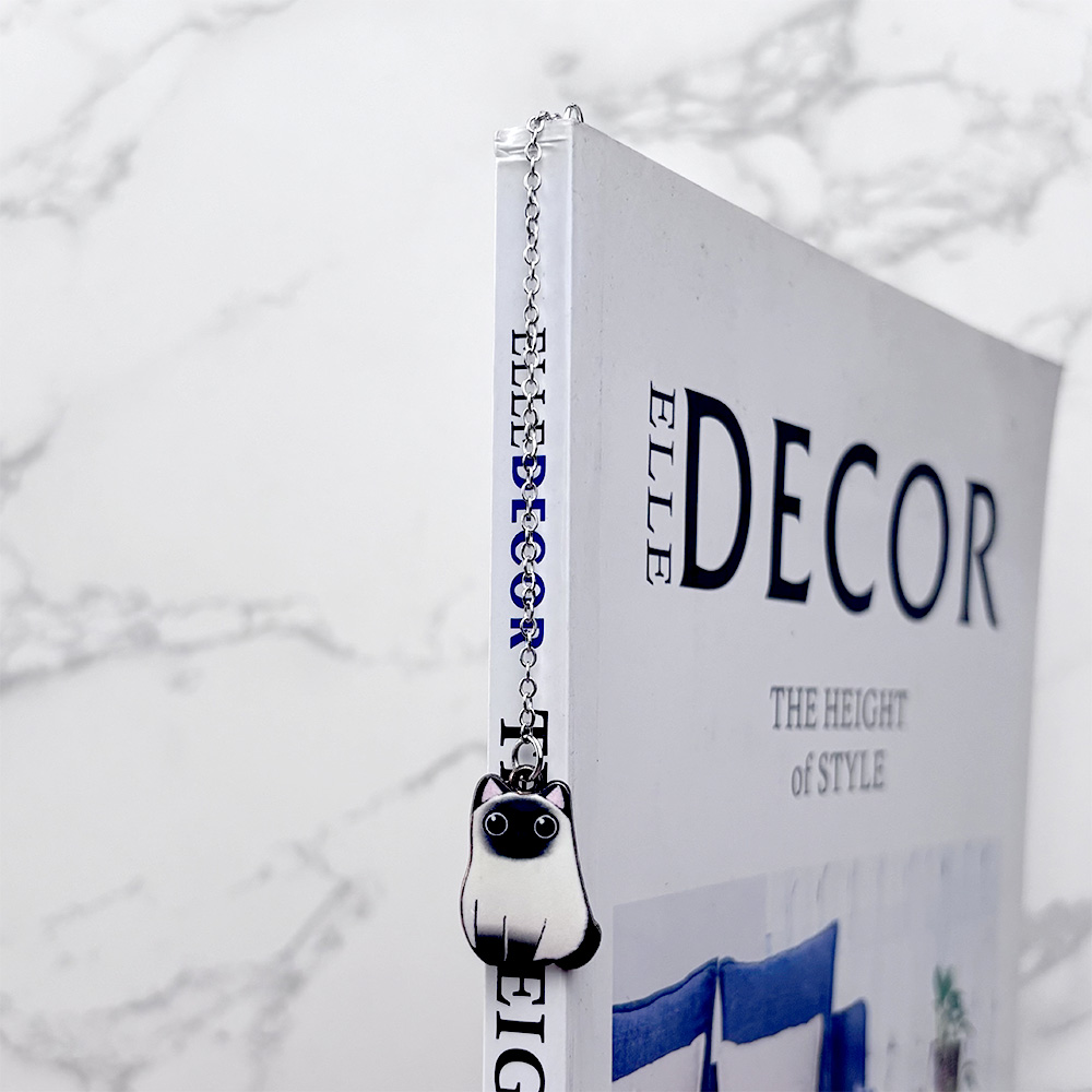 貓咪書籤【22種款式可選】金屬鍊條書籤 隱形書籤 琺瑯貓咪吊飾 書籤夾 金屬書籤 吊掛貓咪 陪讀小貓 貓咪吊飾 鋅合金 兩用書籤, , large
