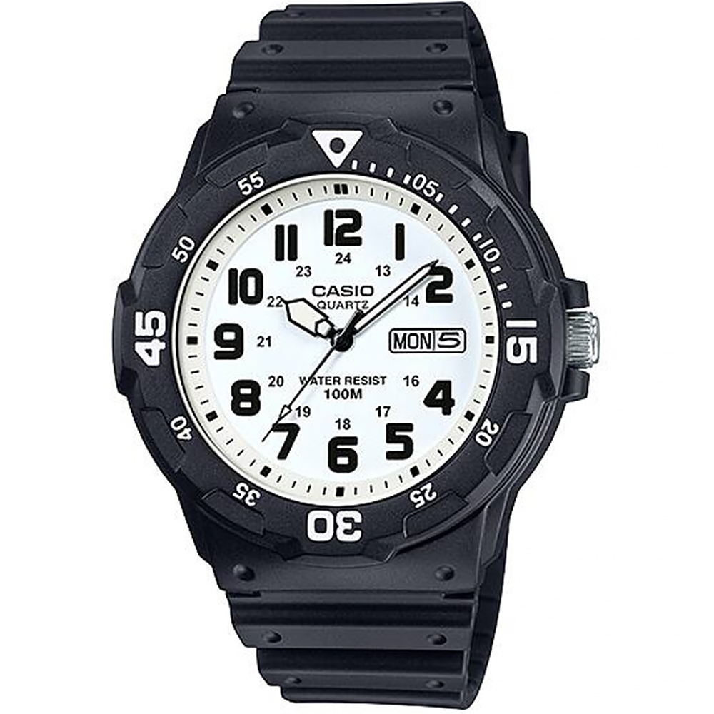 CASIO 卡西歐 DIVER LOOK 潛水運動風手錶-黑x白 MRW-200H-7BV, , large