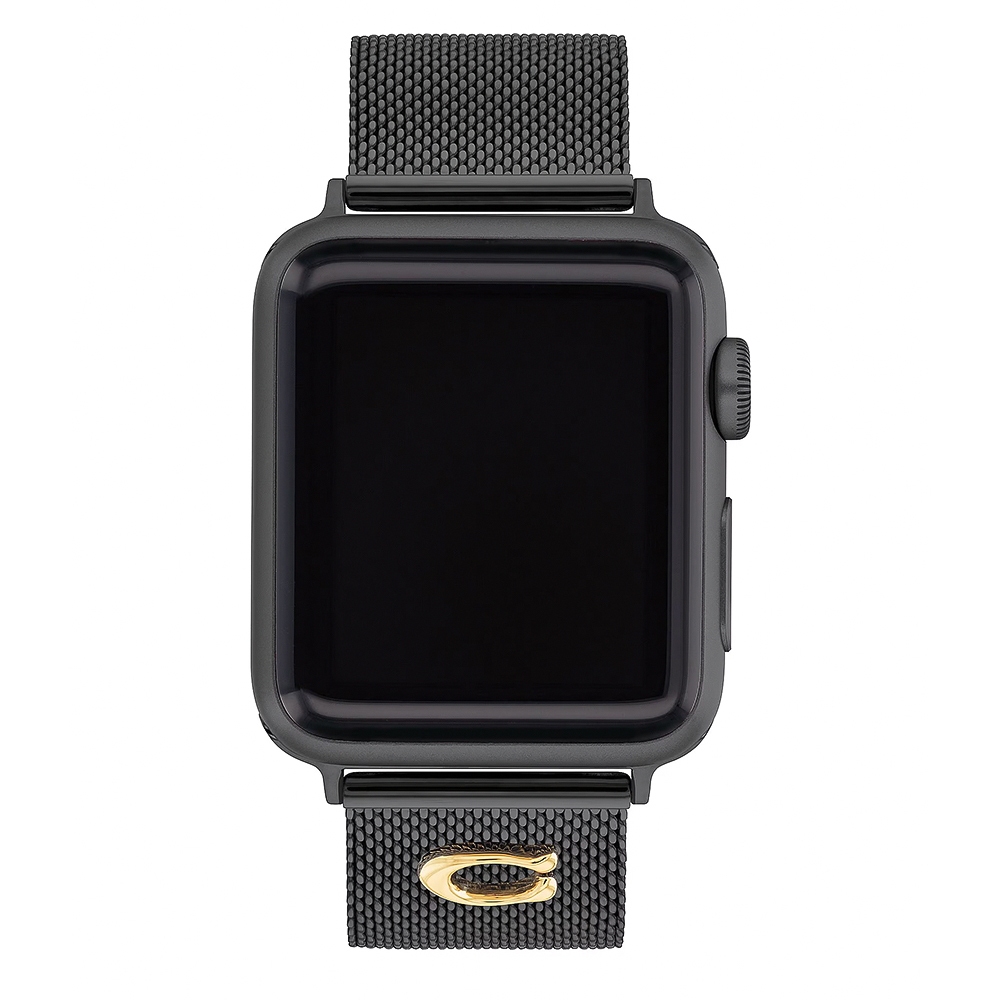 COACH Apple Watch 錶帶 38/40/41mm 適用 C字米蘭錶帶 - 黑色(不含手錶), , large