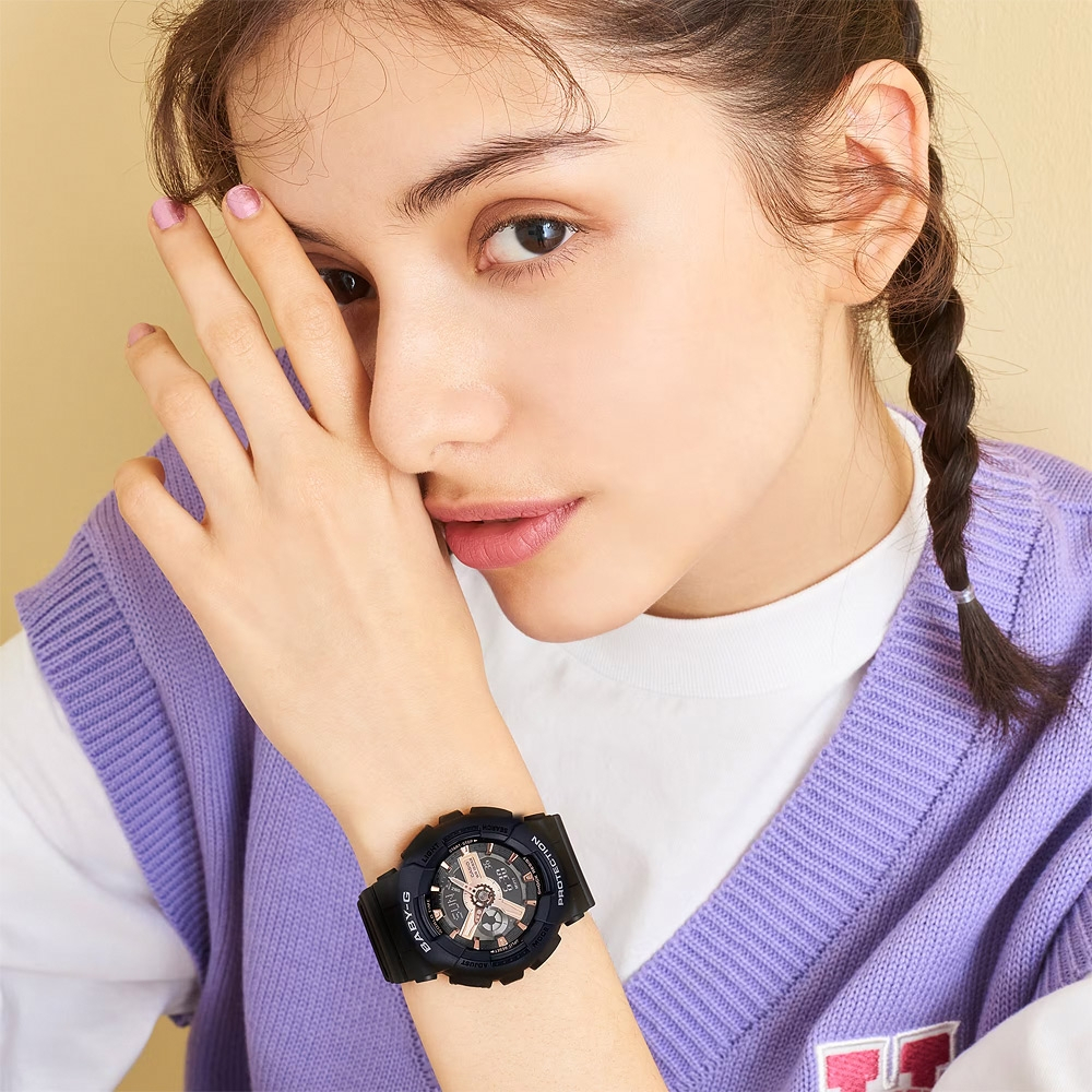 CASIO 卡西歐 Baby-G 街頭風 玫瑰金雙顯手錶 BA-110XRG-1A, , large