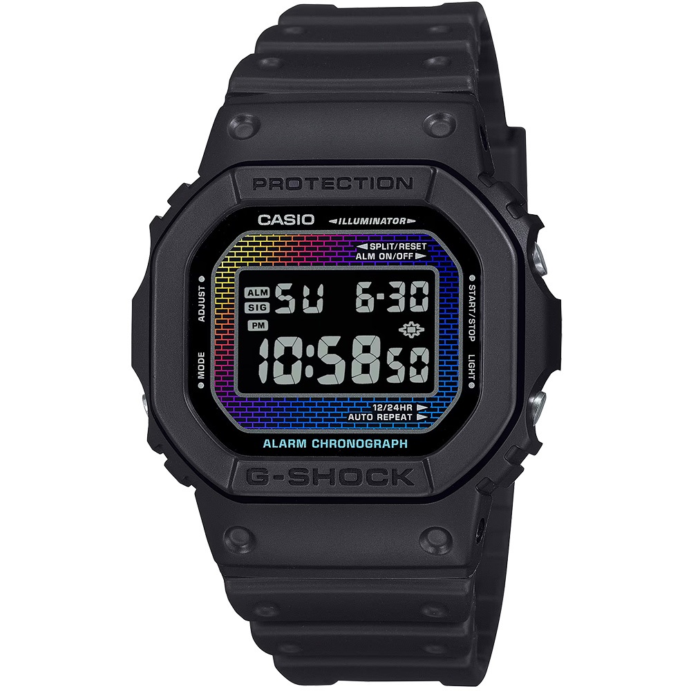 CASIO 卡西歐 G-SHOCK 彩色磚牆系列 電子錶 學生錶 DW-5600RW-1